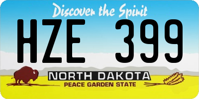 ND license plate HZE399