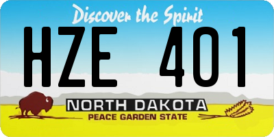 ND license plate HZE401