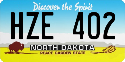 ND license plate HZE402