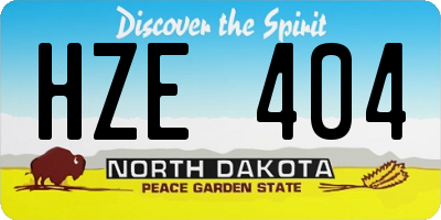 ND license plate HZE404