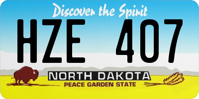 ND license plate HZE407