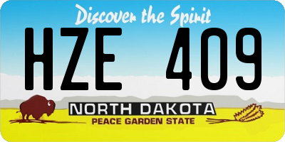 ND license plate HZE409