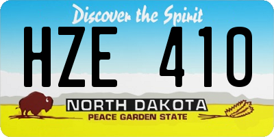 ND license plate HZE410