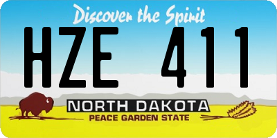 ND license plate HZE411