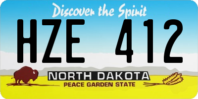 ND license plate HZE412