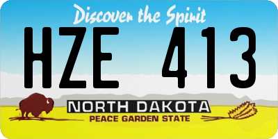 ND license plate HZE413