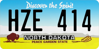 ND license plate HZE414