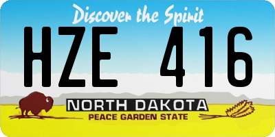 ND license plate HZE416