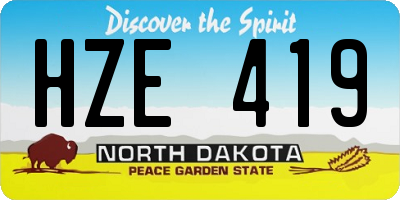 ND license plate HZE419