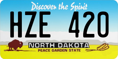 ND license plate HZE420