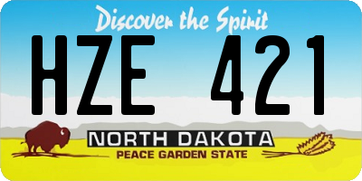 ND license plate HZE421