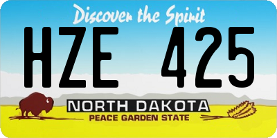 ND license plate HZE425