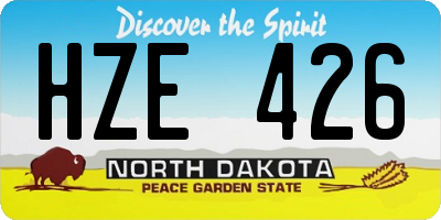 ND license plate HZE426