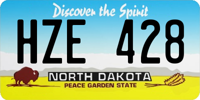 ND license plate HZE428