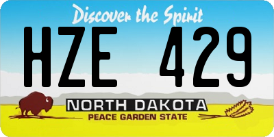 ND license plate HZE429