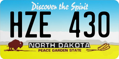 ND license plate HZE430
