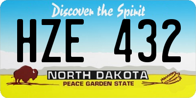 ND license plate HZE432