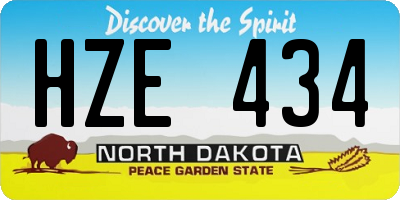 ND license plate HZE434