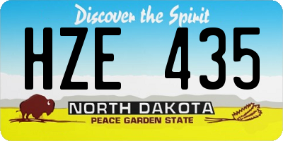 ND license plate HZE435