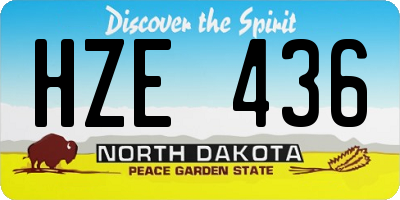 ND license plate HZE436