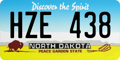 ND license plate HZE438
