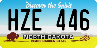 ND license plate HZE446