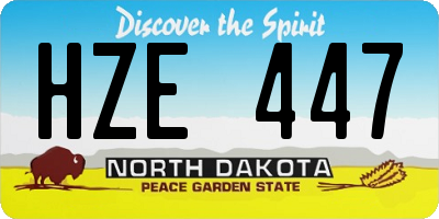 ND license plate HZE447