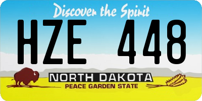 ND license plate HZE448
