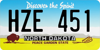 ND license plate HZE451