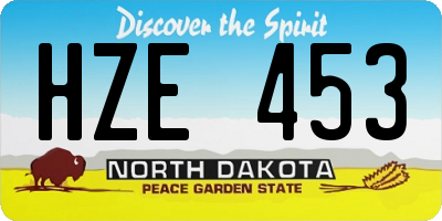 ND license plate HZE453