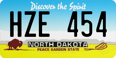 ND license plate HZE454