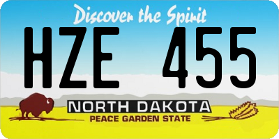ND license plate HZE455