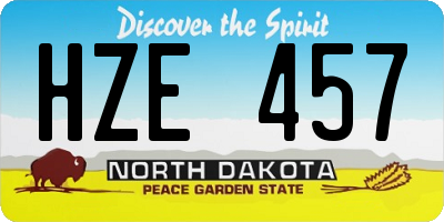 ND license plate HZE457