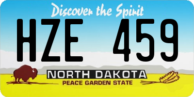 ND license plate HZE459