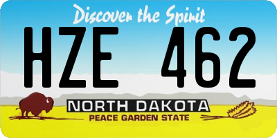 ND license plate HZE462