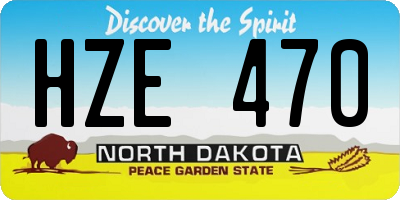 ND license plate HZE470