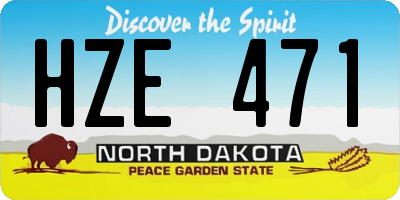 ND license plate HZE471