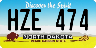 ND license plate HZE474