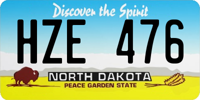 ND license plate HZE476