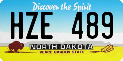 ND license plate HZE489