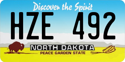 ND license plate HZE492