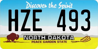 ND license plate HZE493