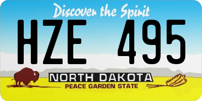ND license plate HZE495
