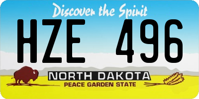 ND license plate HZE496