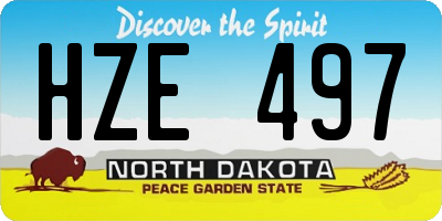 ND license plate HZE497
