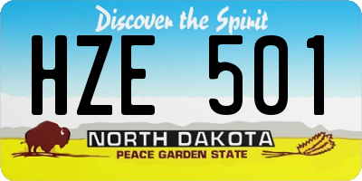 ND license plate HZE501