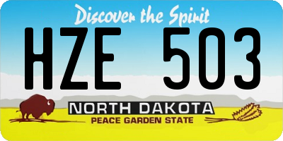 ND license plate HZE503