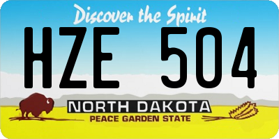 ND license plate HZE504