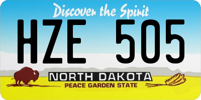 ND license plate HZE505