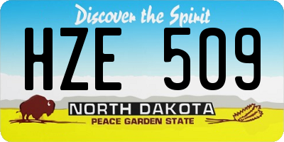 ND license plate HZE509